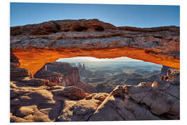 Foam board print sunrise at Mesa Arch in Canyonlands National Park, Island in the Sky, Moab, Utah, USA, North America