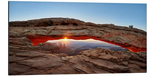 Alubild Sonnenaufgang am Mesa Arch im Canyonlands-Nationalpark, Moab, Island in the Sky , Utah, USA,