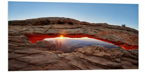 Foam board print sunrise at Mesa Arch in Canyonlands National Park, Island in the Sky, Moab, Utah, USA, North America