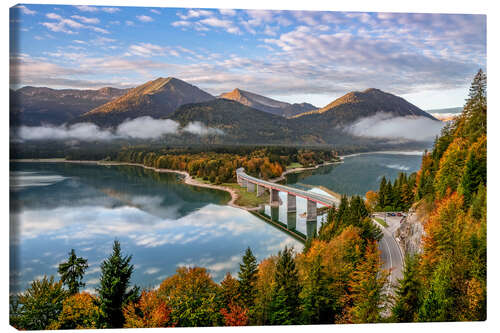 Canvastavla Sylvensteinspeicher in autumn - Bavaria