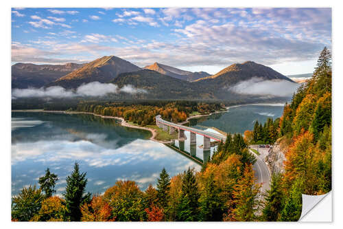 Wall sticker Sylvensteinspeicher in autumn - Bavaria