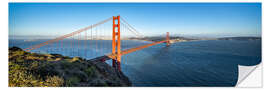 Selvklæbende plakat Golden Gate Bridge, San Francisco, USA