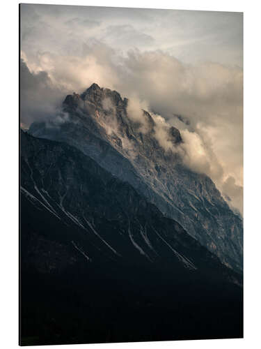 Tableau en aluminium Nuages sur les Dolomites