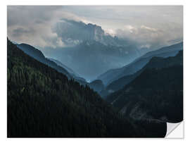 Selvklebende plakat Pretty afternoon in Dolomiti