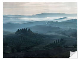 Självhäftande poster Cold morning in Toscany