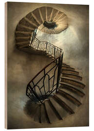 Wood print Spiral staircase in an old tower