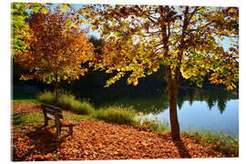 Akryylilasitaulu autumn on lake