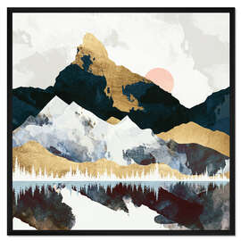 Gerahmter Kunstdruck Wintertag in den Bergen