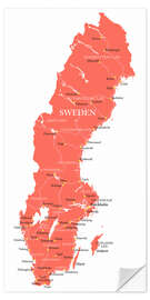 Wandsticker Schweden coral