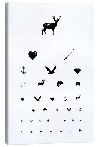 Canvas print Eye test icons