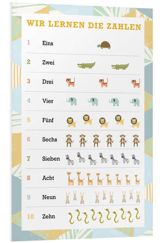 Print på skumplade We learn the numbers (German)