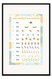 Gerahmter Kunstdruck Wir lernen die Zahlen
