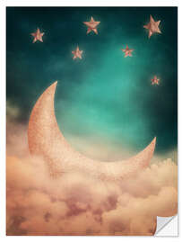 Selvklebende plakat Moon and stars