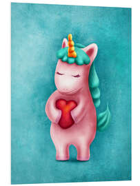 Foam board print Sweet unicorn with heart