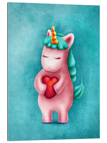 Gallery print Sweet unicorn with heart