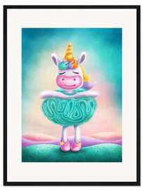 Gerahmter Kunstdruck Einhorn als Balletttänzer