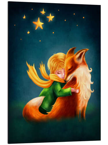 Aluminium print The Little Prince hugs the Fox