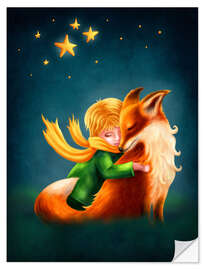 Selvklæbende plakat The Little Prince hugs the Fox