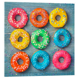 Acrylic print Colorful donuts