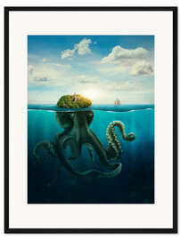 Gerahmter Kunstdruck Fantasy Insel