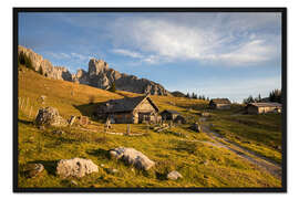 Gerahmter Kunstdruck Stuhlalm im Salzburger Land