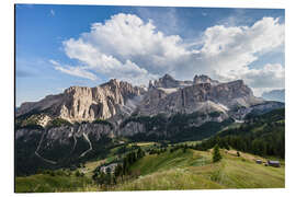 Aluminium print View over Colfosco to the Sella Group, Dolomites