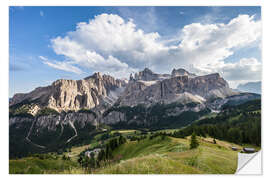 Wandsticker Blick über Kolfuschg zur Sellagruppe, Dolomiten