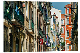 Akrylbilde Beautiful Architecture In Downtown Lisbon City During Summer