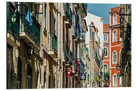 Cuadro de aluminio Hermosa arquitectura en el centro de la ciudad de Lisboa durante el verano