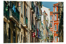 Foam board print Beautiful Architecture In Downtown Lisbon City During Summer