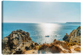 Canvas-taulu Rocky Bay Landscape In Town Of Lagos, Algarve, Portugal