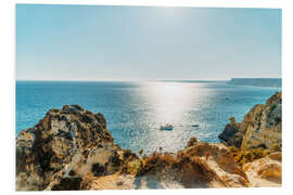 Foam board print Rocky Bay Landscape In Town Of Lagos, Algarve, Portugal