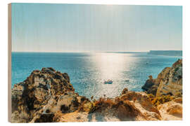 Obraz na drewnie Rocky Bay Landscape In Town Of Lagos, Algarve, Portugal