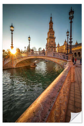 Selvklæbende plakat Plaza de Espana in Seville