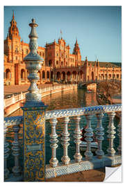 Vinilo para la pared Plaza de España a la luz del atardecer, Sevilla