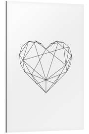 Magnettafel Schwarzes, geometrisches Herz