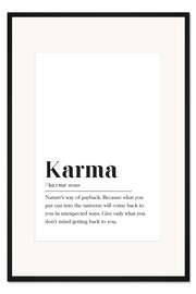 Gerahmter Kunstdruck Karma Definition (englisch)