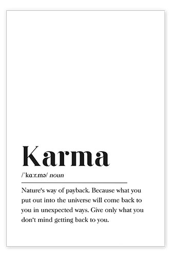 Poster Définition de karma (anglais)