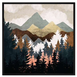 Gerahmter Kunstdruck Blick auf den Wald