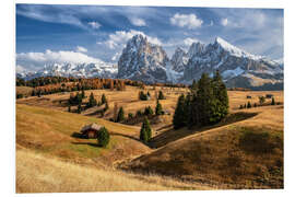 Foam board print Autumn on the Alpe di Siusi Dolomites South Tyrol