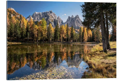 Gallery print Autumn on Lago Antorno, Dolomites, South Tyrol