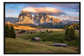 Gerahmter Kunstdruck Seiser Alm Dolomiten, Südtirol