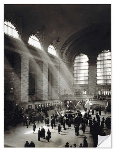 Selvklebende plakat Holiday Crowd at Grand Central Terminal