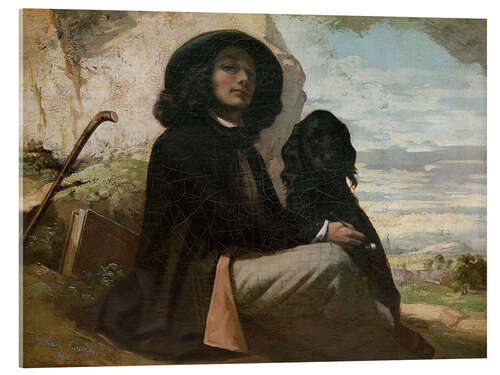 Akryylilasitaulu Courbet with his black dog