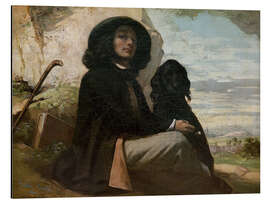 Cuadro de aluminio Courbet con su perro negro