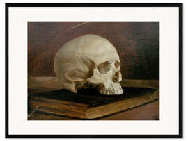 Framed art print Skull on a book