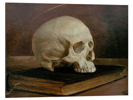 Magnettafel Totenkopf auf einem Buch