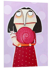 Foam board print Viola Grillparzer With Her Pet Snail Hilde