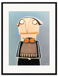 Framed art print Marlene Silabetzschky With Her Owl Fidelia
