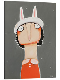 Aluminium print Magda Ziegenhain Wearing a Rabbit Cap